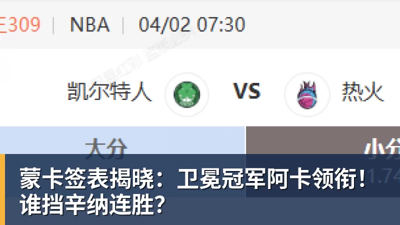 蒙卡签表揭晓：卫冕冠军阿卡领衔！谁挡辛纳连胜？