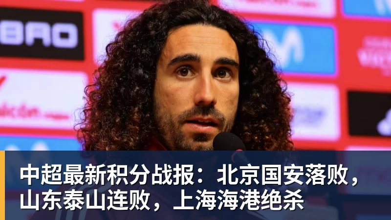 中超最新积分战报：北京国安落败，山东泰山连败，上海海港绝杀